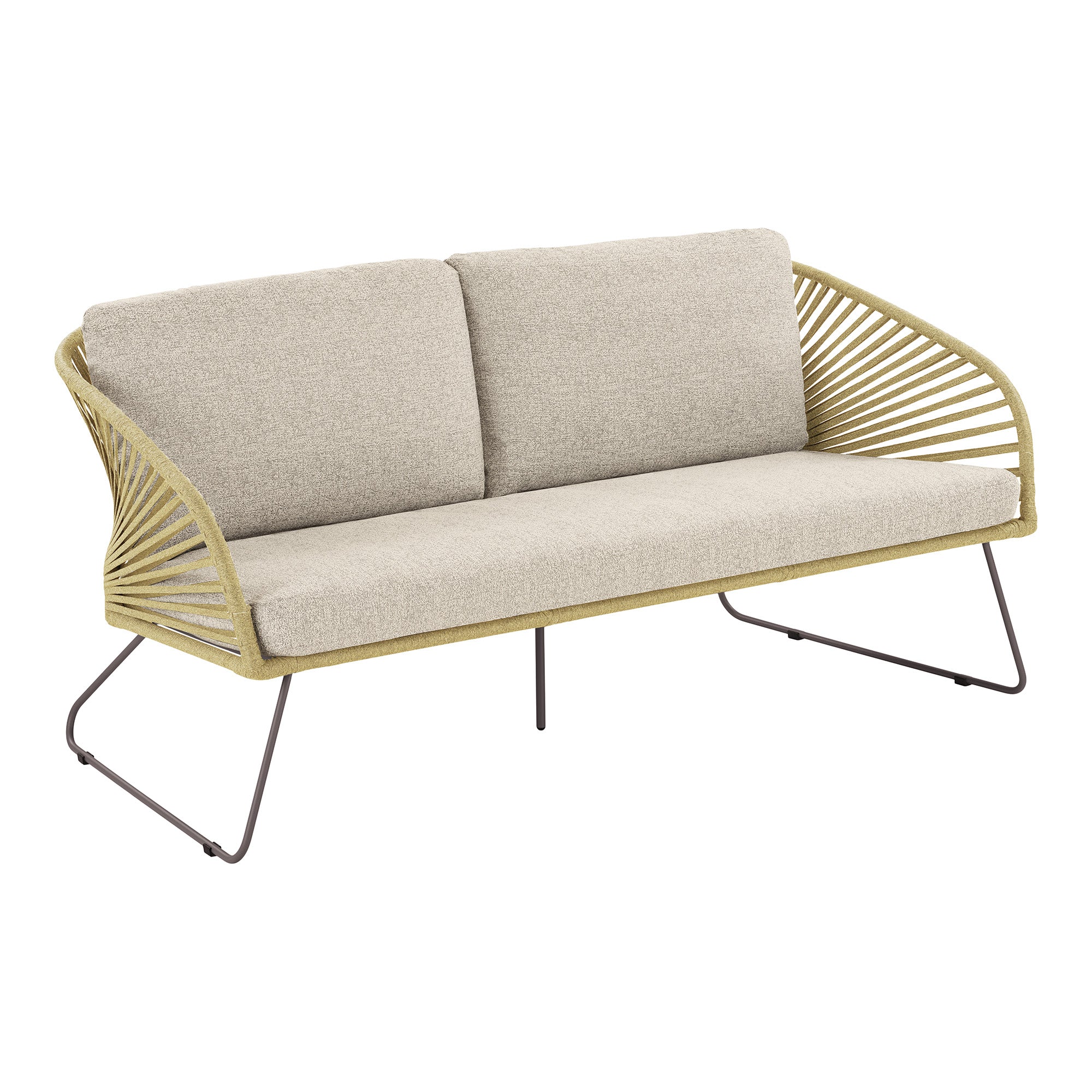 House Nordic - Novella Lounge Set – Beige & Sandkleurig – Inclusief Kussens – Staal & Polyester